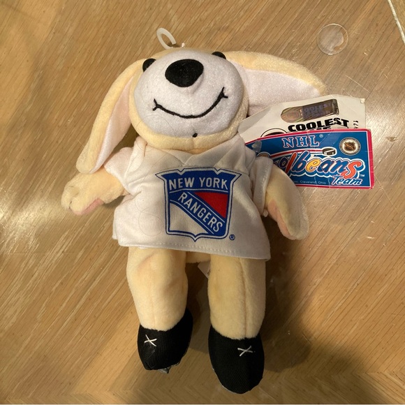 NWT NHL NY Rangers ‘Cool Beans’ bean bag toy bunny - Picture 4 of 15
